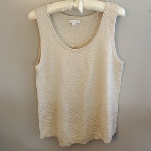 New York & Company cream tweed tank size large